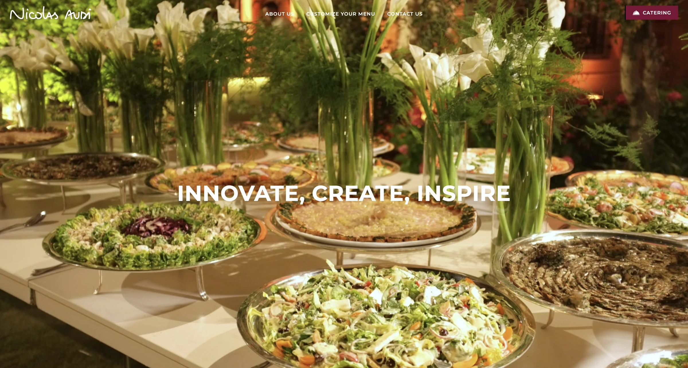 Nicolas Audi catering website homepage