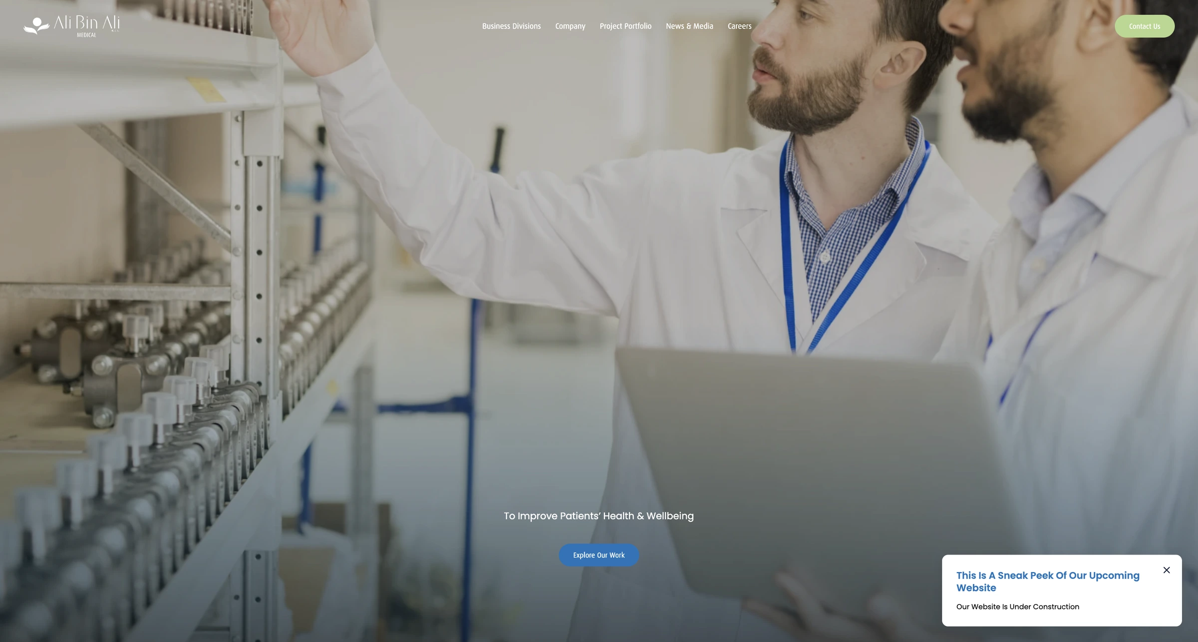 Ali Bin Ali Medical corporate website homepage