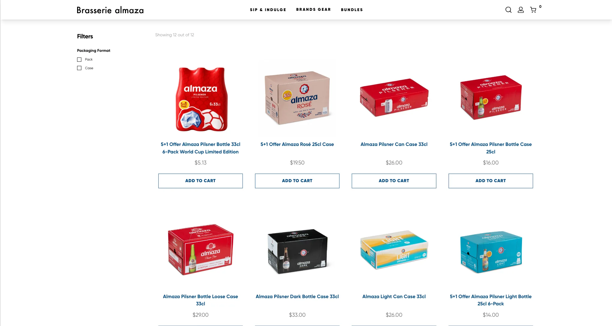 E-shop listing