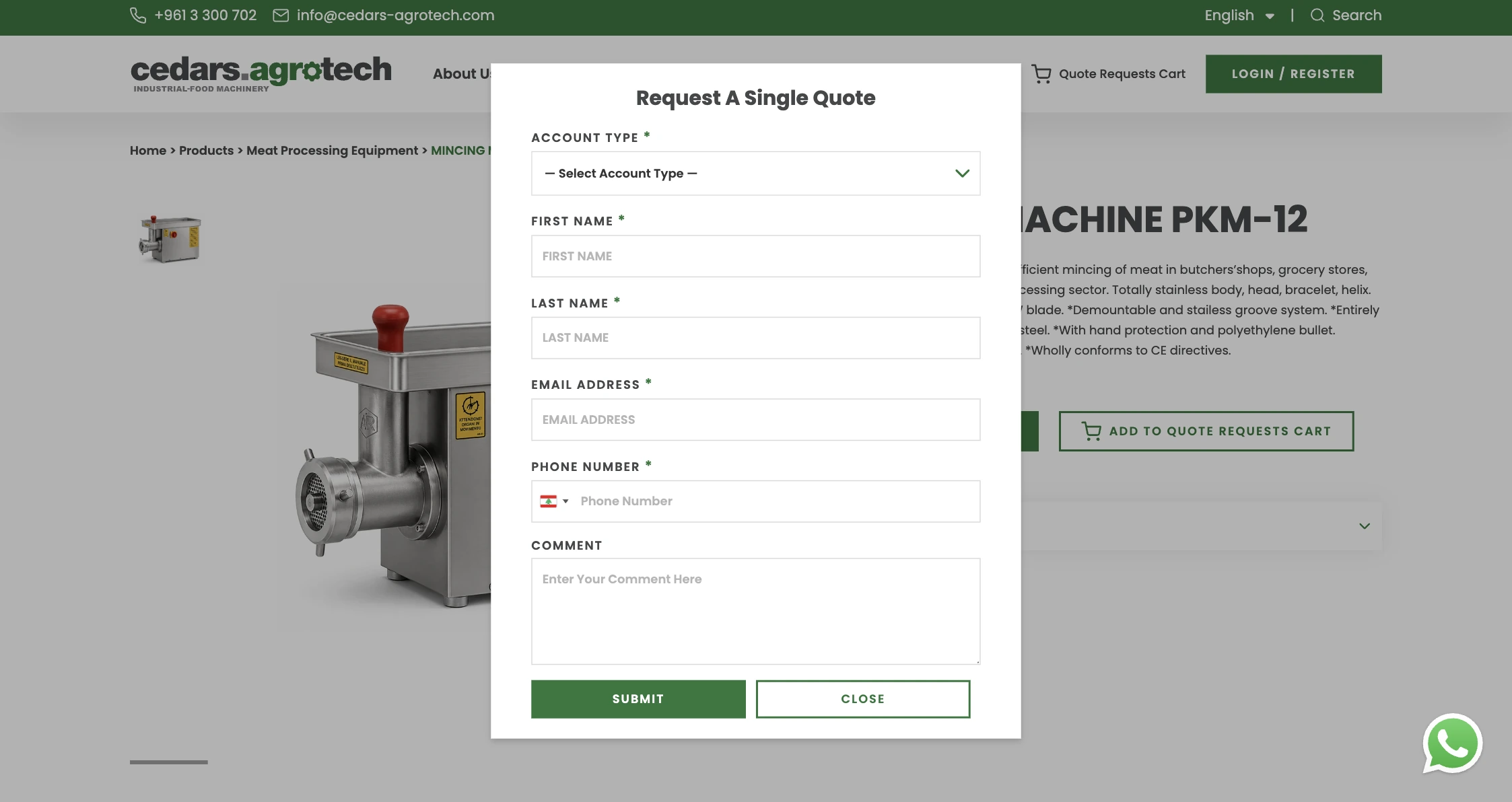 Request A Single Quote