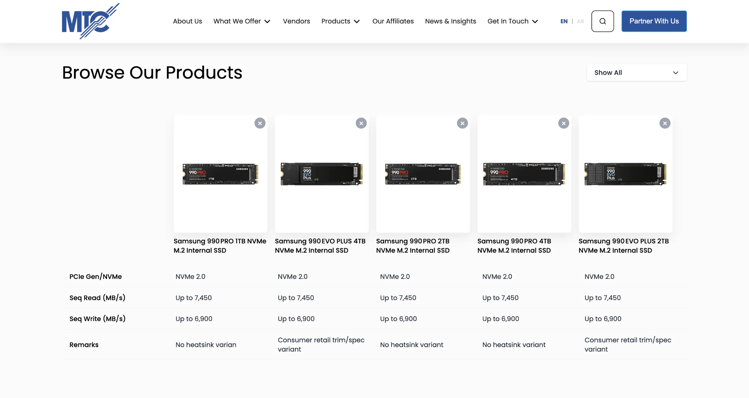 Compare Products